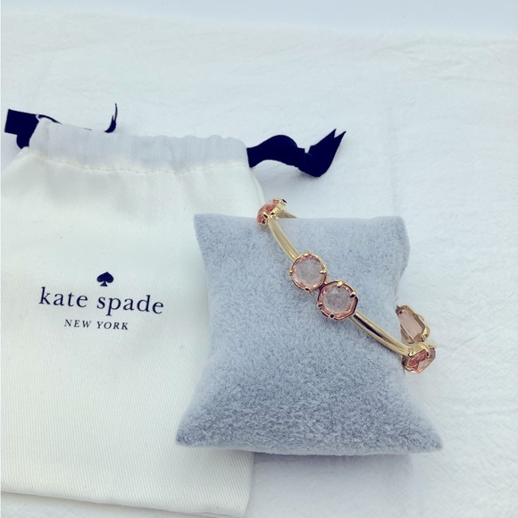 Kate Spade Gold Bangle Bracelet with Rose Accents - Picture 1 of 4